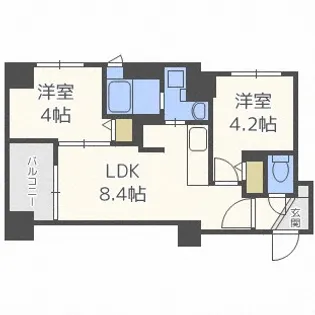 北海道札幌市中央区北二条西13丁目【マンション】の間取り
