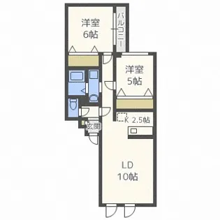 北海道札幌市白石区本通9丁目南【アパート】の間取り