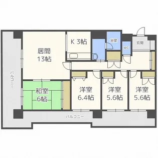 アルファスクエア円山【8階】の間取り