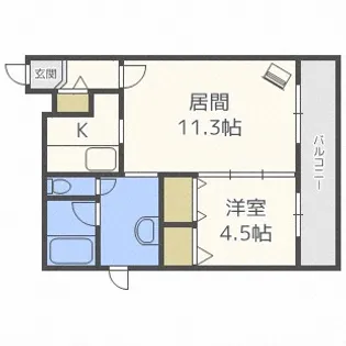 グランド・アイ美園【205号室】の間取り