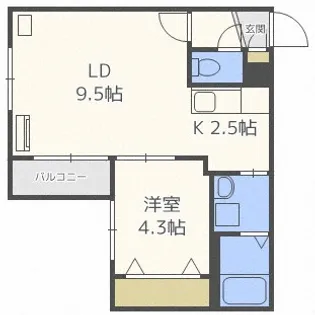 アウリィ平岸【1階】の間取り