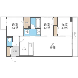 北海道札幌市白石区南郷通7丁目北【マンション】の間取り