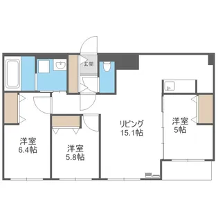 北海道札幌市豊平区美園十二条8丁目【マンション】の間取り