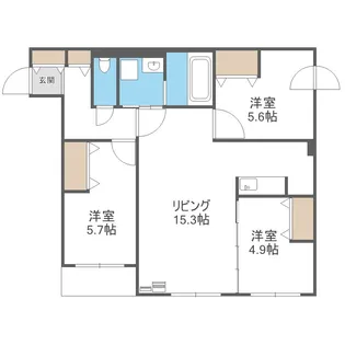 北海道札幌市豊平区美園十二条8丁目【マンション】の間取り