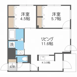 リュクス平岸【402号室】の間取り