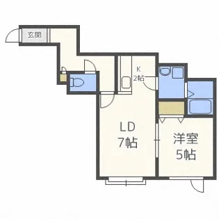 北海道札幌市清田区清田一条2丁目【アパート】の間取り
