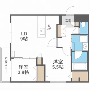 北海道札幌市白石区菊水六条1丁目【マンション】の間取り