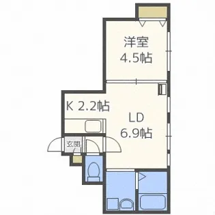 北海道札幌市白石区東札幌二条4丁目【アパート】の間取り