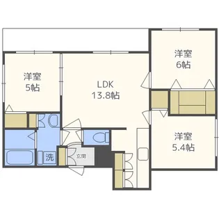 北海道札幌市中央区南十三条西8丁目【マンション】の間取り