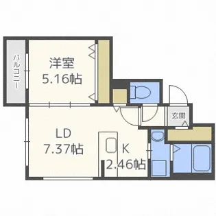 北海道札幌市中央区南七条西9丁目【マンション】の間取り