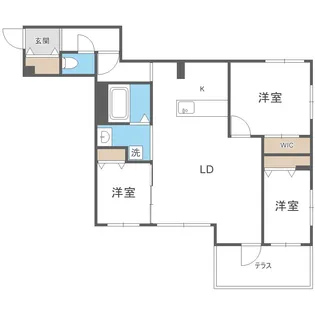 北海道札幌市中央区宮の森二条3丁目【マンション】の間取り