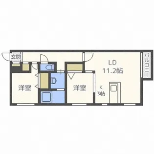 サクラディア苗穂【4階】の間取り