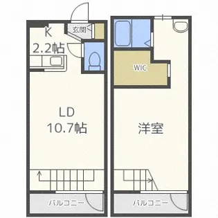 エフォート北郷B【205号室】の間取り