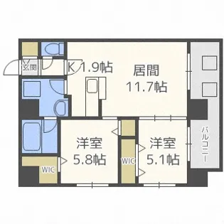 北海道札幌市中央区南六条西18丁目【マンション】の間取り