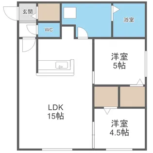 北海道札幌市手稲区富丘一条6丁目【マンション】の間取り