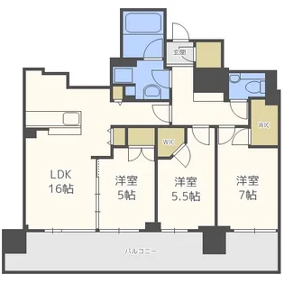 シティタワー札幌【3階】の間取り