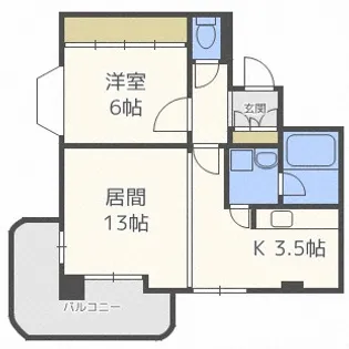 北海道札幌市中央区南十三条西1丁目【マンション】の間取り