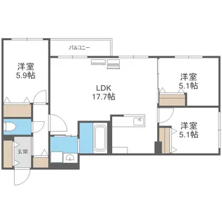 BLUE FOREST【405号室】の間取り