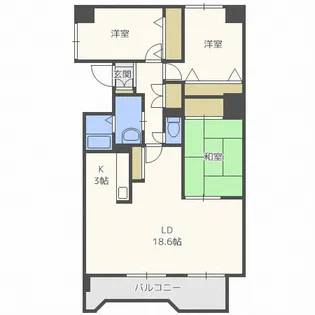 メゾンハマナス【504号室】の間取り