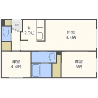 ヴァルム発寒【101号室】の間取り