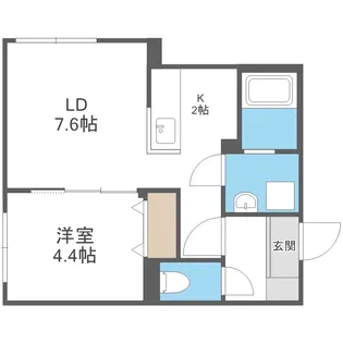 北海道札幌市東区北二十三条東1丁目【マンション】の間取り