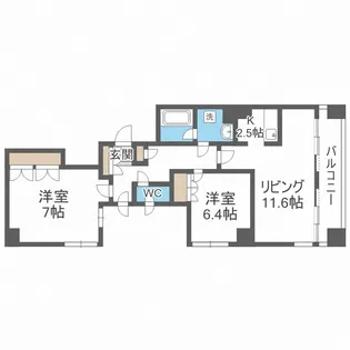 北海道札幌市中央区南一条西21丁目【マンション】の間取り