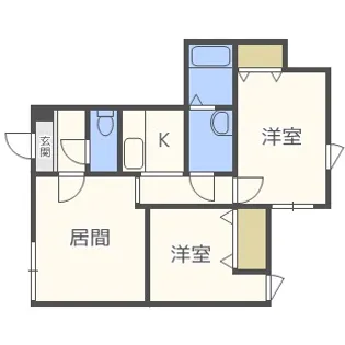 2LDKの間取り画像
