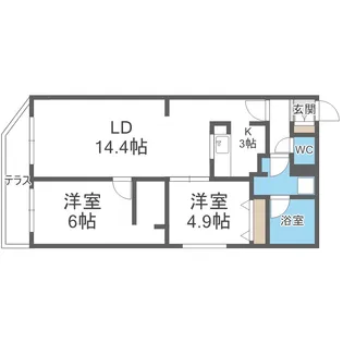 SORANO麻生(ソラノあさぶ)【101号室】の間取り