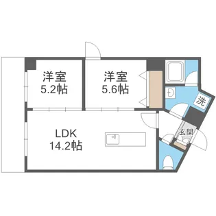 Louvre真駒内(ルーヴル真駒内) 【405号室】の間取り
