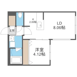 北海道札幌市白石区本郷通1丁目南【マンション】の間取り