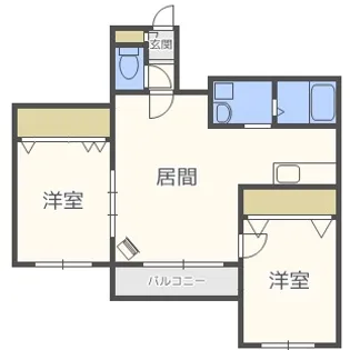 2LDKの間取り画像