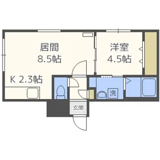 北海道札幌市東区北三十八条東16丁目【マンション】の間取り