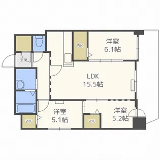 メゾン・クー・ドゥ・クールVII【502号室】の間取り