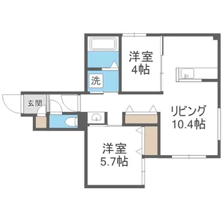2LDKの間取り画像