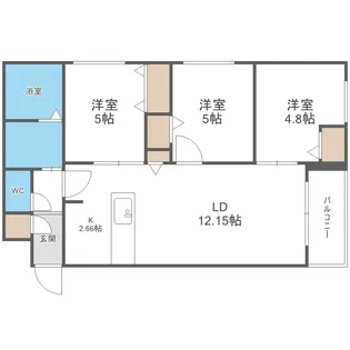 北海道札幌市白石区菊水上町一条2丁目【マンション】の間取り