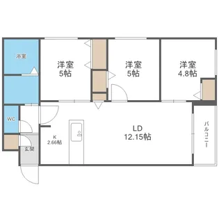 北海道札幌市白石区菊水上町一条2丁目【マンション】の間取り