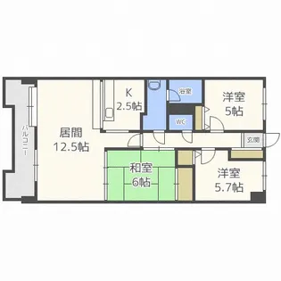 北海道札幌市中央区南一条西13丁目【マンション】の間取り