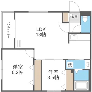 北海道札幌市北区北二十六条西3丁目【マンション】の間取り