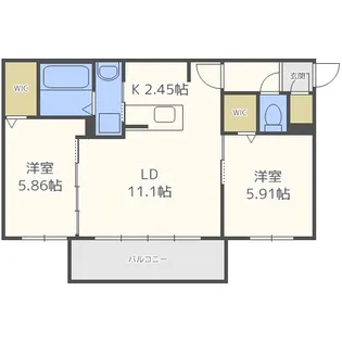 グランドサクセス創成川【203号室】の間取り