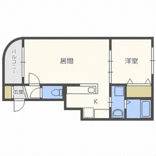 オルムドグランメール琴似【101号室】の間取り