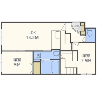レブニーズ ザ・レジデンス 二十四軒 セカンド【405号室】の間取り