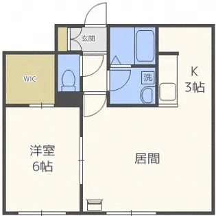 1LDKの間取り画像