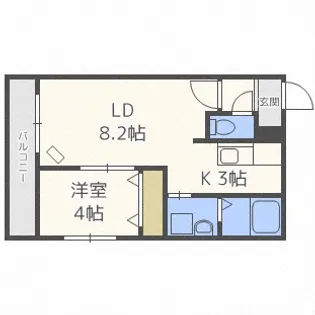 北海道札幌市西区二十四軒三条2丁目【マンション】の間取り