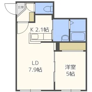 1LDKの間取り画像