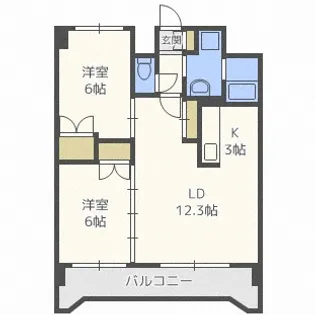 メゾンハマナス【203号室】の間取り