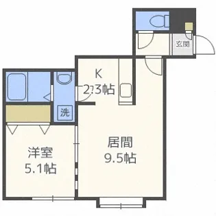 北海道札幌市豊平区平岸四条16丁目【アパート】の間取り