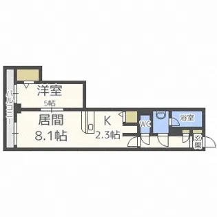 北海道札幌市中央区南九条西1丁目【マンション】の間取り