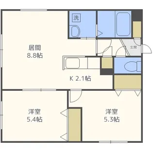 CASA稲穂【1階】の間取り