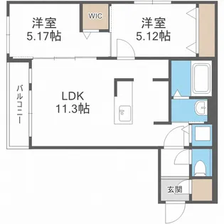 グランドサクセス麻生II【406号室】の間取り