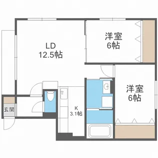 北海道札幌市手稲区富丘三条3丁目【マンション】の間取り